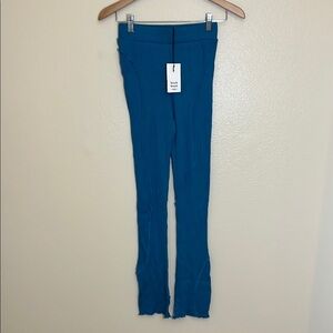 NWT Back Beat Co Blue Hemp Organic Cotton Blend Ribbed Flare Pants